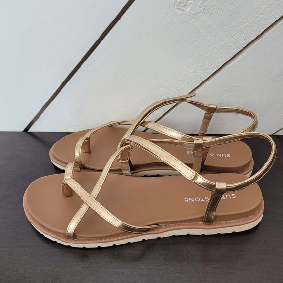 NEW Sun + Stone Womens Juune Rose Gold Strappy Sandals Size 11M - Picture 3 of 8